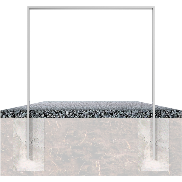 Lean-on hoop of flat bar steel | 80 x 12 mm | without cross bar | total width: 450 mm | hot-dip galvanized and coated DB 703